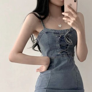 Đầm Dáng Ôm Cột Dây Eo Phong Cách Hàn Quốc Cho Nữ