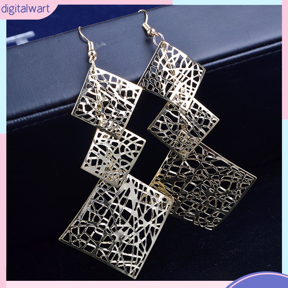 Bông Tai Dáng Dài Hình Vuông Thời Trang Dự Tiệc Cho Nữ