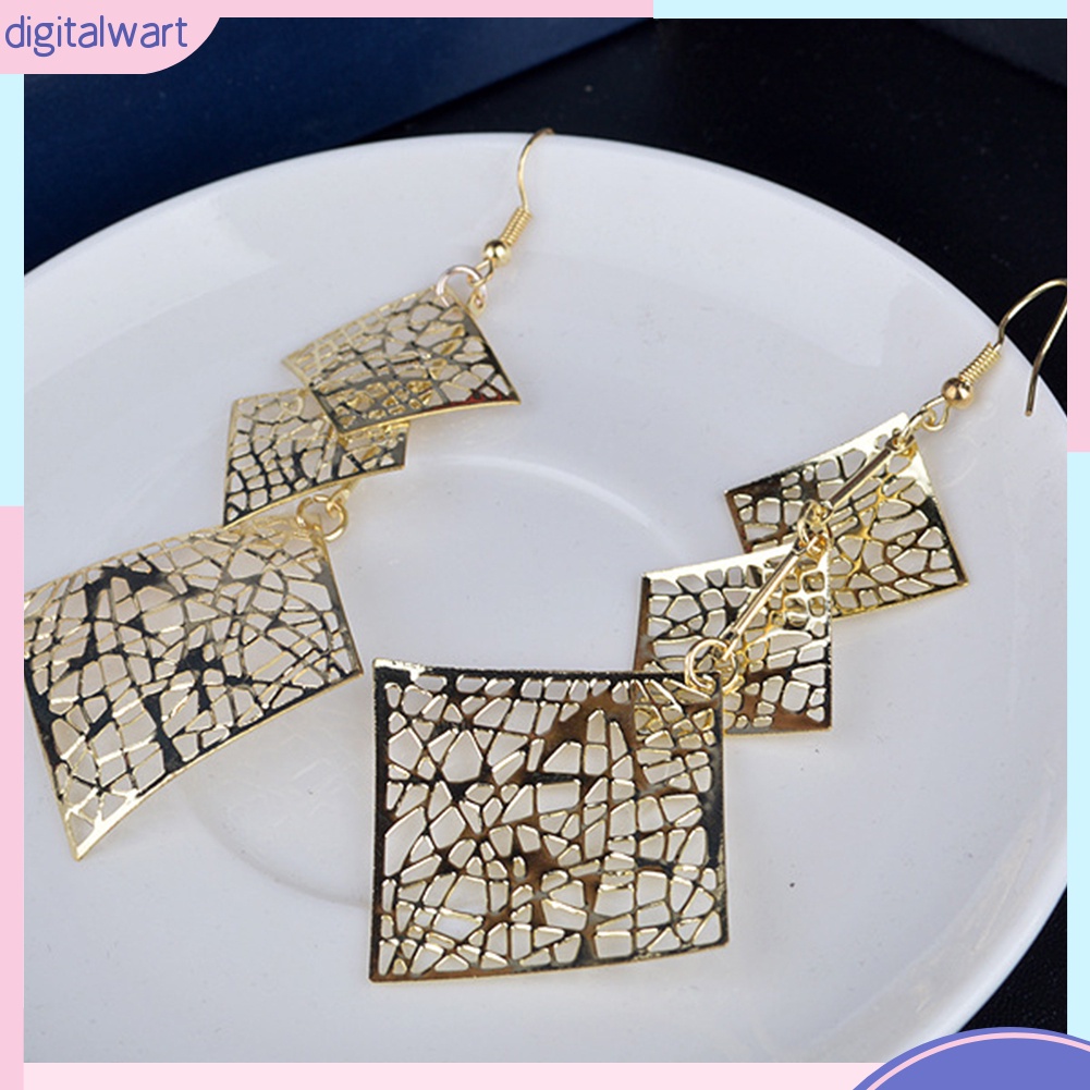 Bông Tai Dáng Dài Hình Vuông Thời Trang Dự Tiệc Cho Nữ