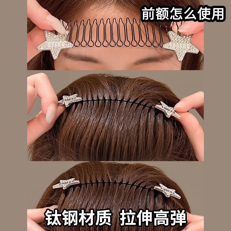 Lược cài tóc lược kẹp tóc Xoăn Tàng Hình Đính Đá Lấp Lánh