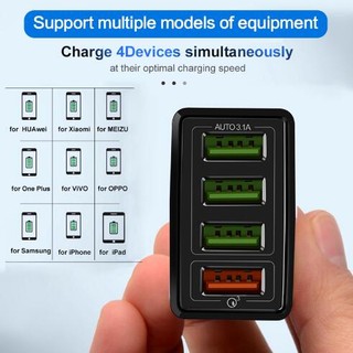 Củ Sạc Nhanh Với 4 Cổng USB Cho Điện Thoại Android ios