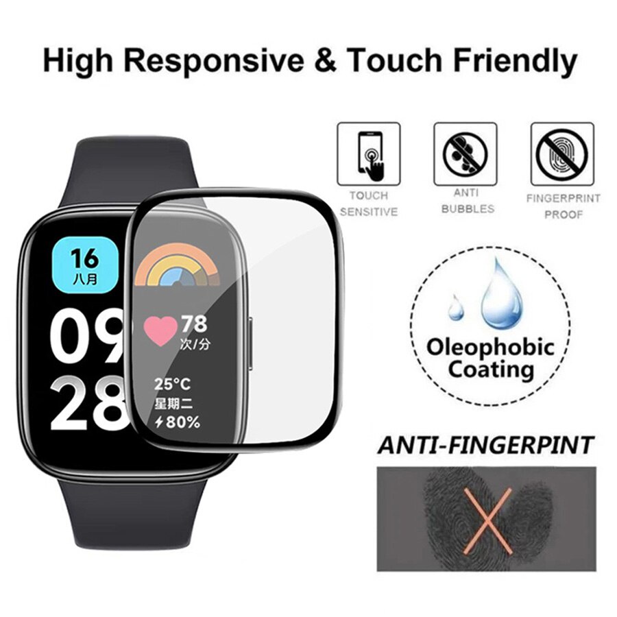 Bảo vệ toàn màn hình cho redmi watch 3 lite, phim bảo vệ mềm cho đồng hồ thông minh redmi watch 3 active 2 lite không phải kính