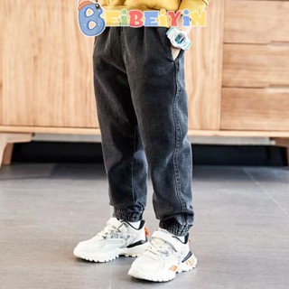 Beibeiyin Quần Jean Lót Lông Dáng Rộng Cỡ Lớn Thời Trang Thu Đông Cho Bé Trai