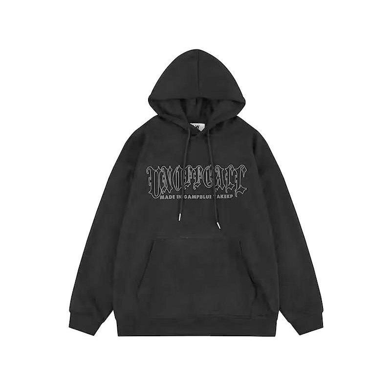 Áo Hoodie Da Lộn Dáng Rộng Thêu Chữ YOUTANG Phong Cách hip hop Mỹ Thời Trang Cho Nam