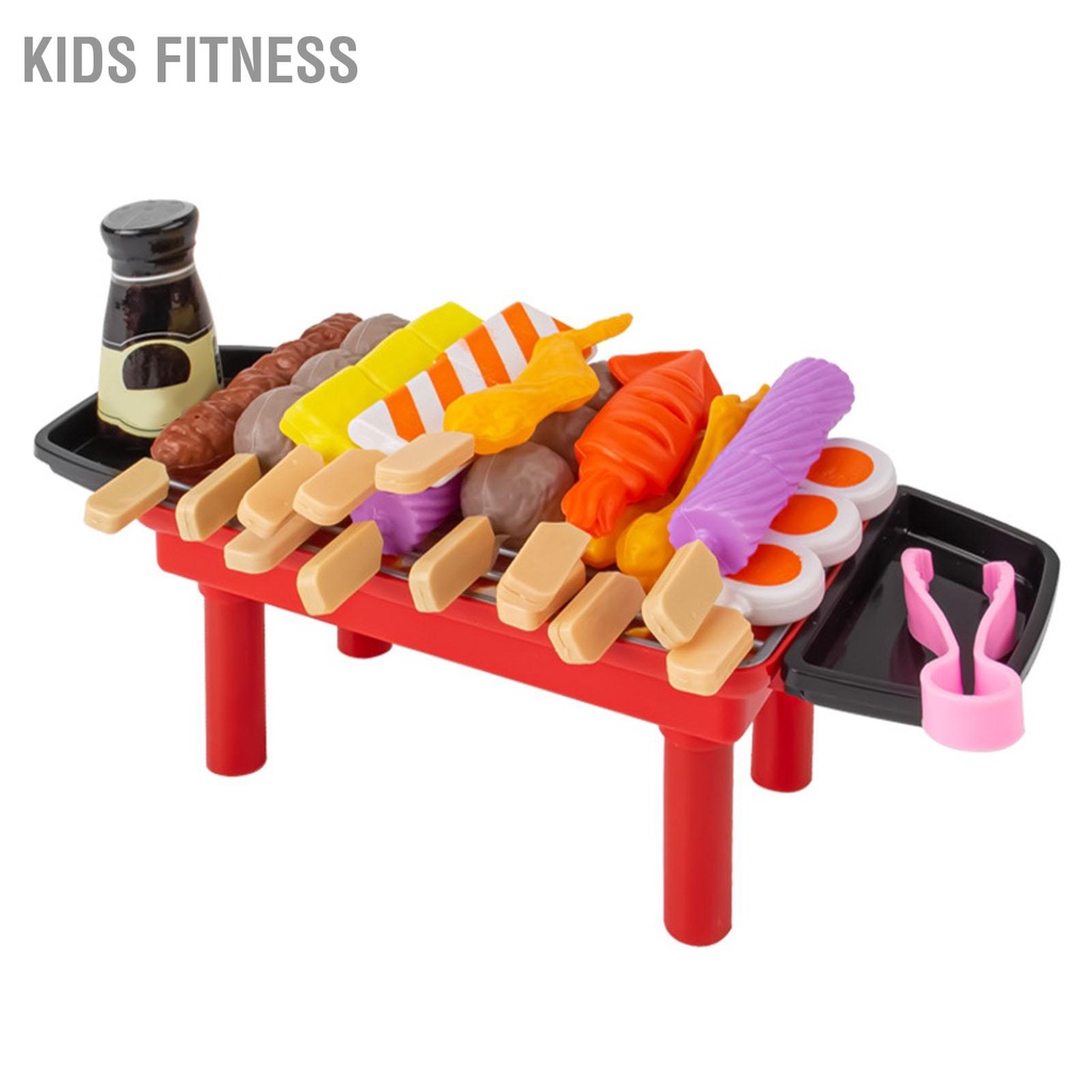 Kids Fitness 28 Chiếc Trẻ Em Vỉ Nướng Playset Khay Kẹp Thực Phẩm Mô Phỏng Nhà Bếp Vai Trò Chơi Đồ