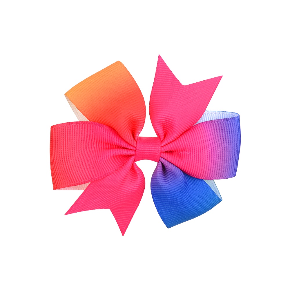 Set 2 Kẹp Tóc Nơ Ruy Băng Màu Sắc Tuyến Tính 3.2 Inches