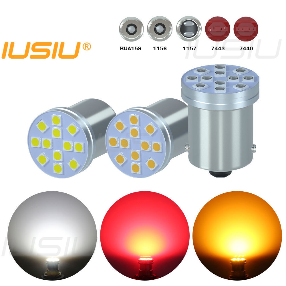 Đèn LED Tín Hiệu Xi Nhan BAU15S BAU15S T20 1156 1157 7440 7443 P21W PY21W P21 5W W21W W21 5W DRL 12V 3030 12SMD Cho Xe Hơi