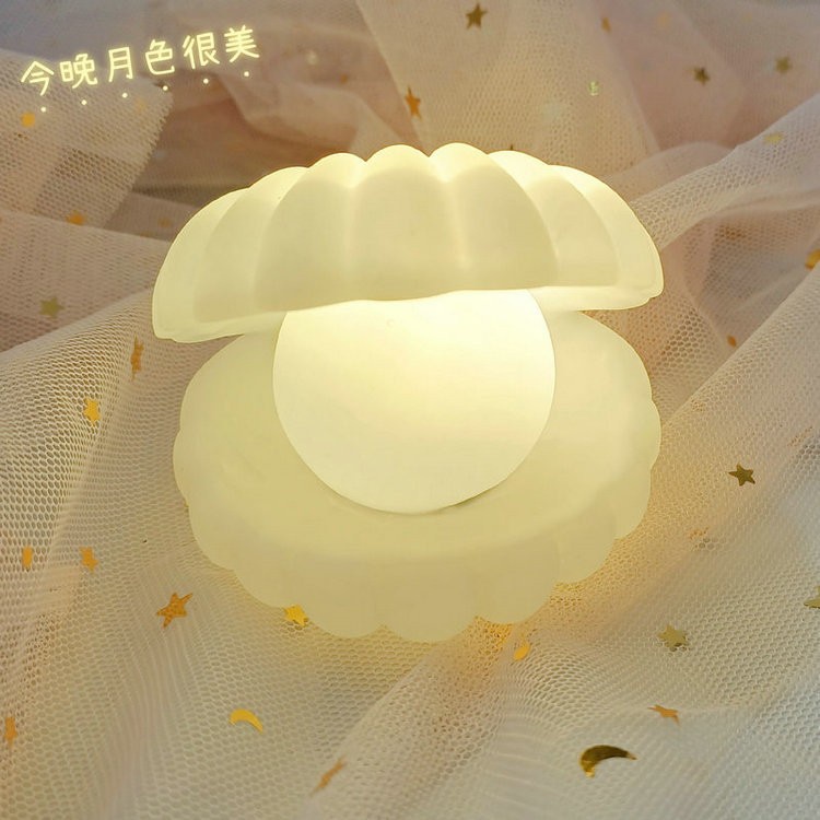 Đèn Ngủ LED Hình Vỏ Sò Hoạt Hình Dùng Làm Quà Tặng Sinh Nhật /