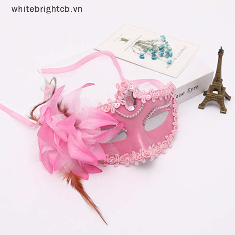 Halloween Decoration# Vừa Mặt Nạ Venetian Đính Kim Cương Giả Màu Tím Lông Vũ Hóa Trang Tiệc Cưới / Dạ Hội Sex Lady