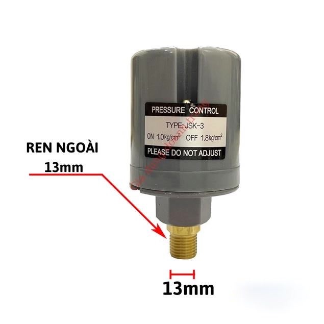 Rơ le máy bơm tăng áp, Rơ le máy bơm nước kiểu ren ngoài 12, 13, 14, 17, 21mm