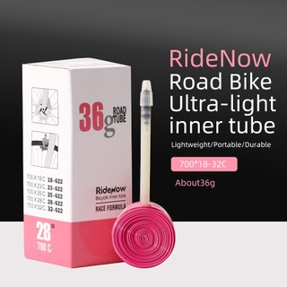 RideNow Ruột Xe Đạp 700C 36g Săm Xe Đạp Siêu Nhẹ Cho Xe Đạp Đường Van Presta 45mm/ 65mm/ 85mm Lốp Dự Phòng Đi Xe Đạp Di Động Ống Đua Hạng Nhẹ