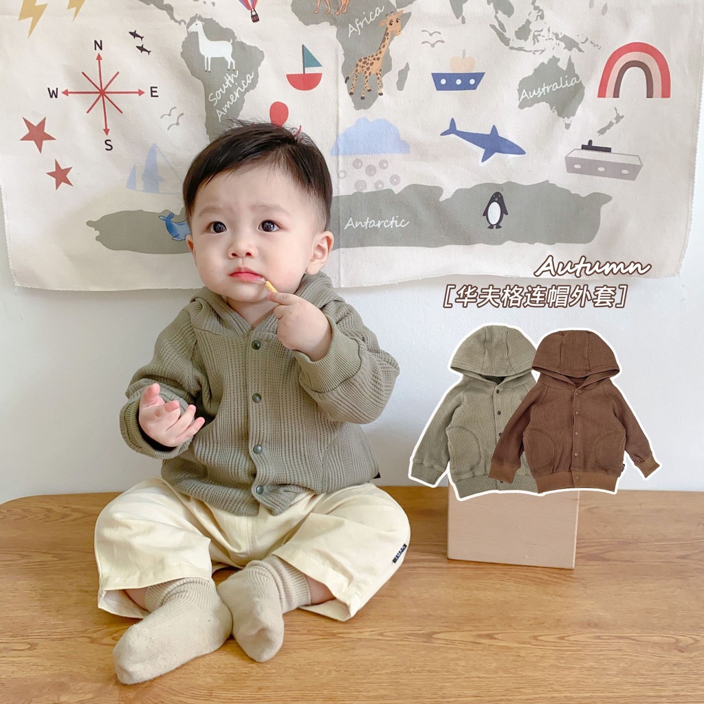 Áo Khoác Có Mũ Trùm Đầu Mùa Thu Mới Cho Bé Trai Bé Gái