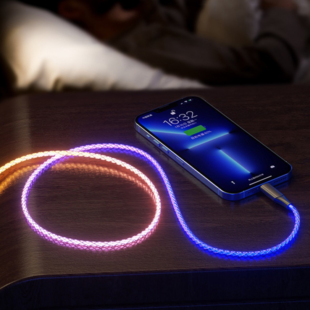 Dây Cáp Sạc 6A 3 Trong 1 66W RGB Micro USB Type-C Dành Cho Điện Thoại Android