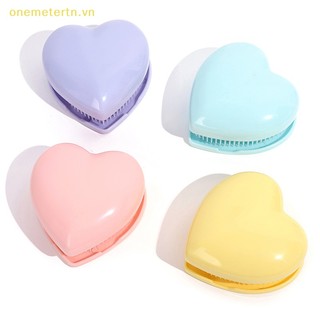 Onemetertn mini portable folding compact heart pocket hair brush mirror styling accessories vn