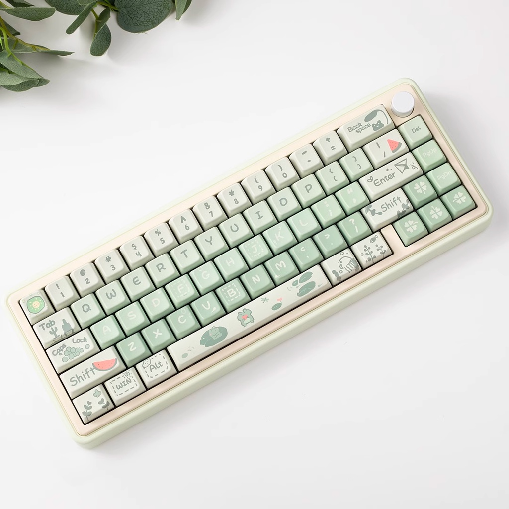 Ếch Nhỏ Keycaps MDA Profile Hoạt Hình Chủ Đề Mùa Hè PBT Dye Sub Bàn Phím Cơ Keycap