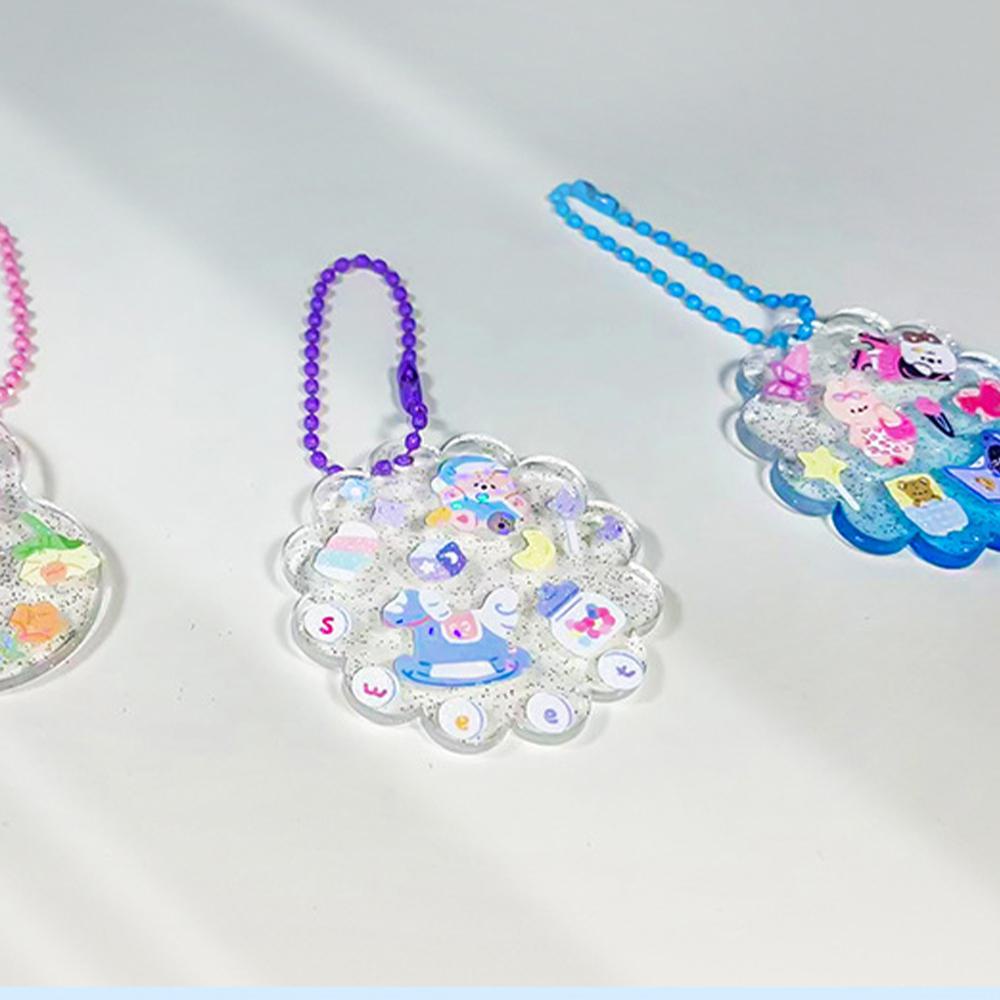 Tự làm acrylic goo cards acrylic key chain mặt dây chuyền ins quà tặng cho trẻ em đồ chơi tự làm