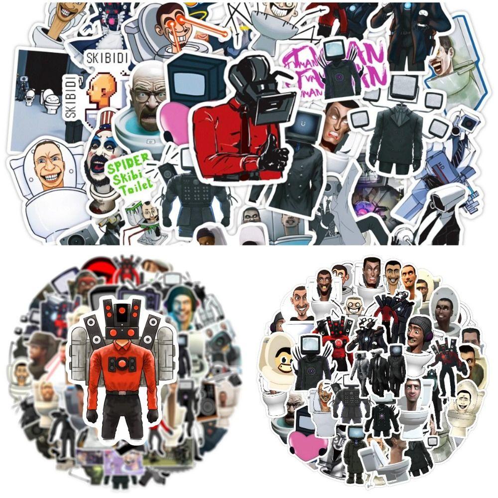 Sticker MMULCK hình skibidi toilet graffiti chống nước DIY dùng trang trí sổ lưu niệm/ làm đồ chơi