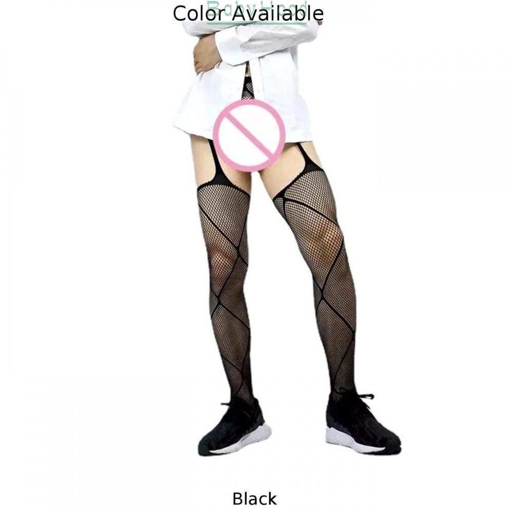 Men Sissy Body Stockings Pantyhose Sheer Mesh Hollow Out Fishnet Tights Pants#BBHOOD