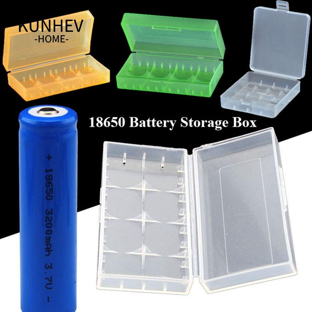 KUNHEV Hộp Đựng Pin 18650 4 Pin AA AA 18350 Bằng Nhựa Chống Trượt Chất Lượng Cao Giá Đỡ