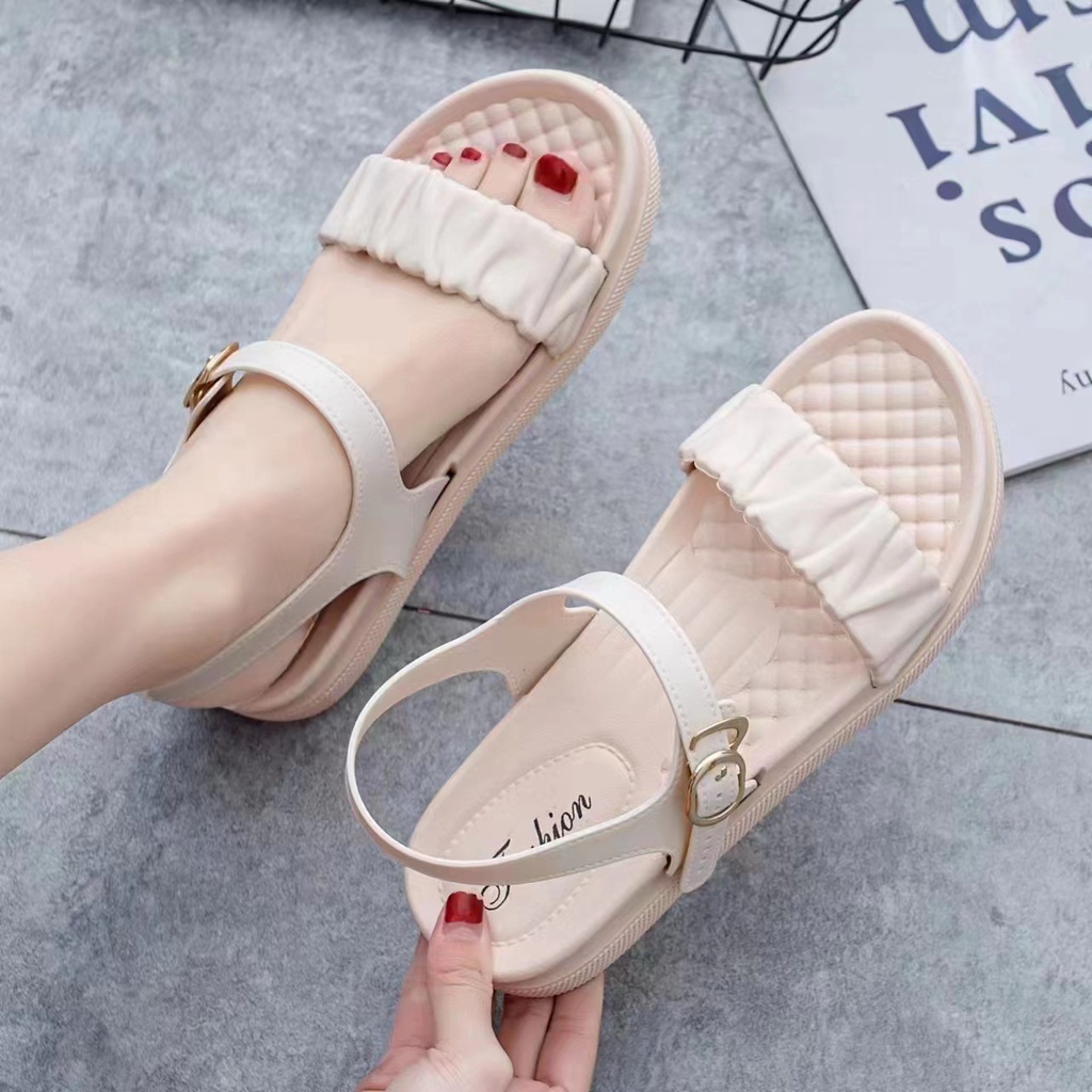 Dép Sandal Đế Phẳng Dày Dặn Thoải Mái Phong Cách Thời Trang Mùa Hè Mới Dành Cho Nữ lzf0802