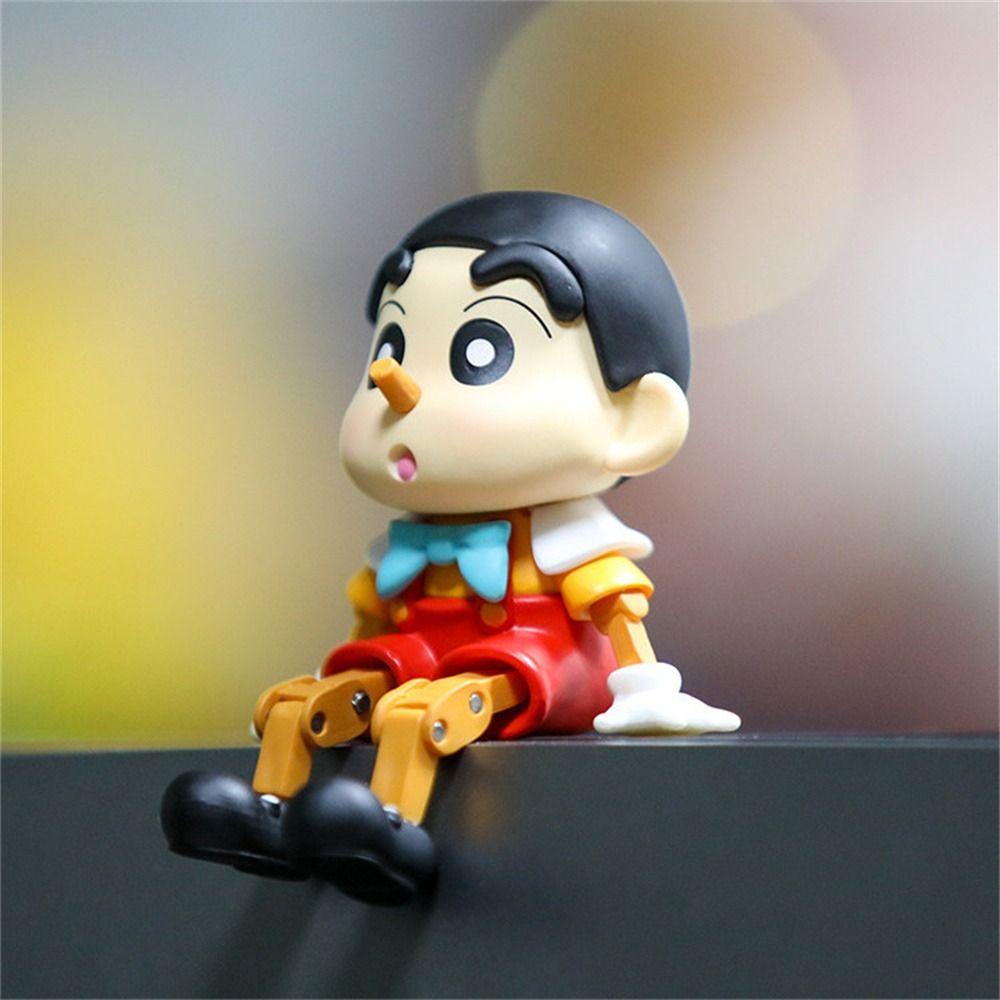 Mmluck crayon shin-chan figure, anime figure cartoon shinnosuke nohara figure, bức tượng nhỏ dễ thương 8cm mô hình đồ chơi pi-nocchio series puppet crayon shin-chan fans sưu tầm