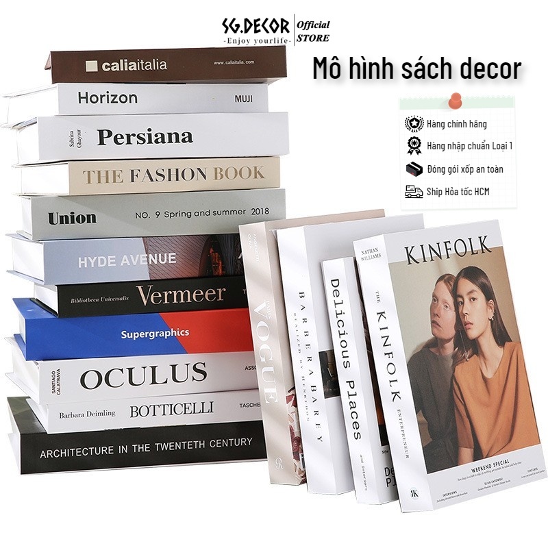 Mô hình Sách Decor Trang Trí Nội thất kệ tủ phòng khách Phụ kiện chụp ảnh SGDECOR