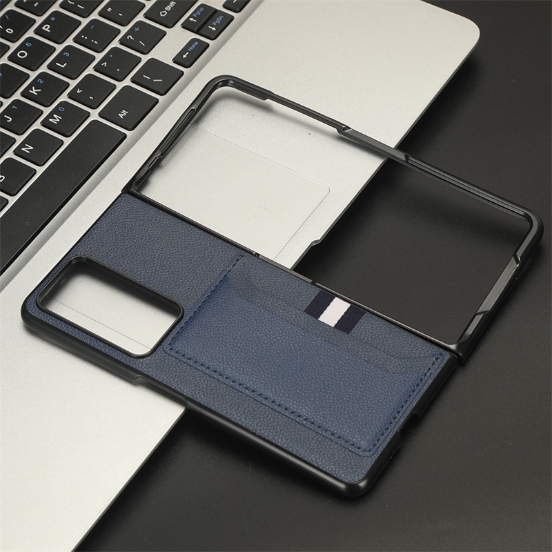 Đối với honor magic v2 5g case nhiều khe cắm thẻ vỏ da pu rắn và bìa sách pc