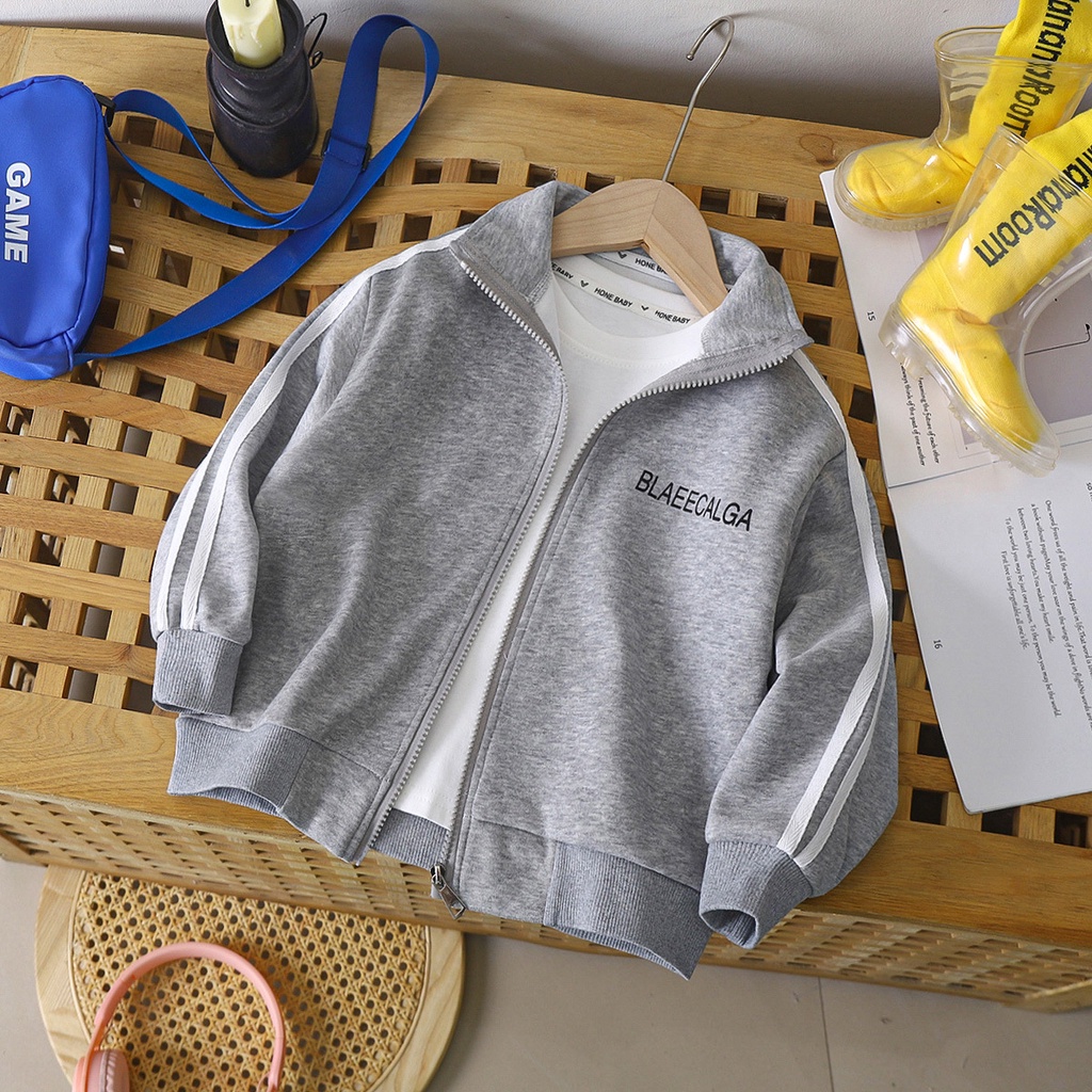 Áo Khoác Bóng Chày Cotton Màu Trơn Phong Cách Hàn Quốc Thời Trang Mùa Thu Kích Thước 90-160CM Dành Cho Bé Trai Gái