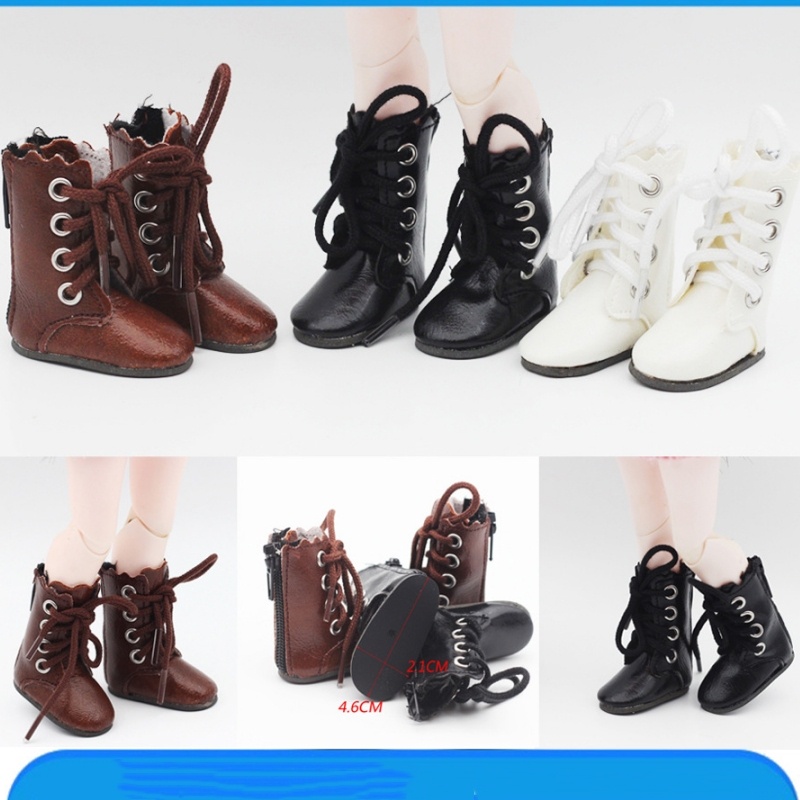1 đôi giày búp bê cho búp bê 30 cm thời trang high-top boots mini diy dress up toy shoes for handmade 1/6 doll 4.6 * 2.1cm
