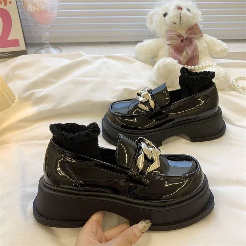 UOUO Giày búp bê đế cao Giày da Giày Bốt Nữ Gót Mũi Vuông dép Dày Không Thấm Nước Cho Búp Bê Barbie 33ZMLZ080411