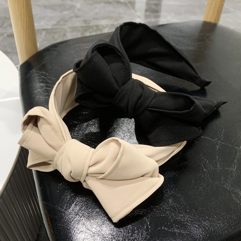 Black multi-layer bowknot headband phong cách hàn quốc high-end wide-brimmed all-match headband