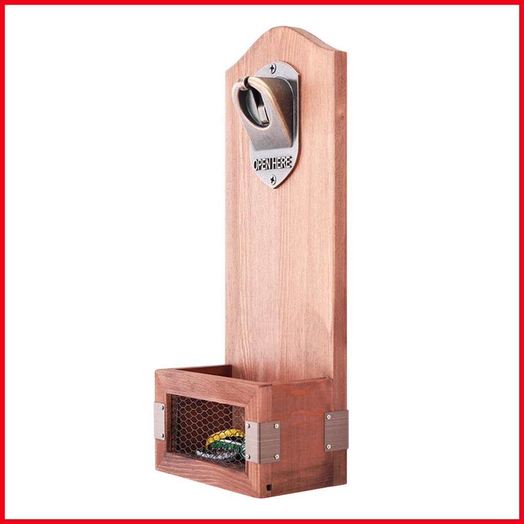 Treo cổ điển khui bia đồ uống rượu khui chai có nắp cather dụng cụ mở treo tường bằng gỗ trang trí cho bia iadvn