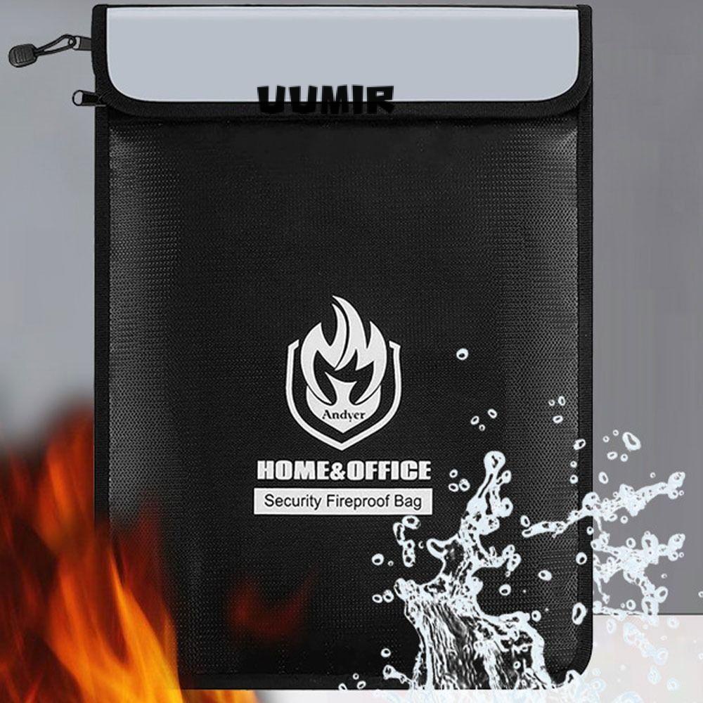 Túi chống cháy tài liệu UUMIR chịu nhiệt 2200°C có khóa kéo đựng tiền mặt/ đồ đáng giá