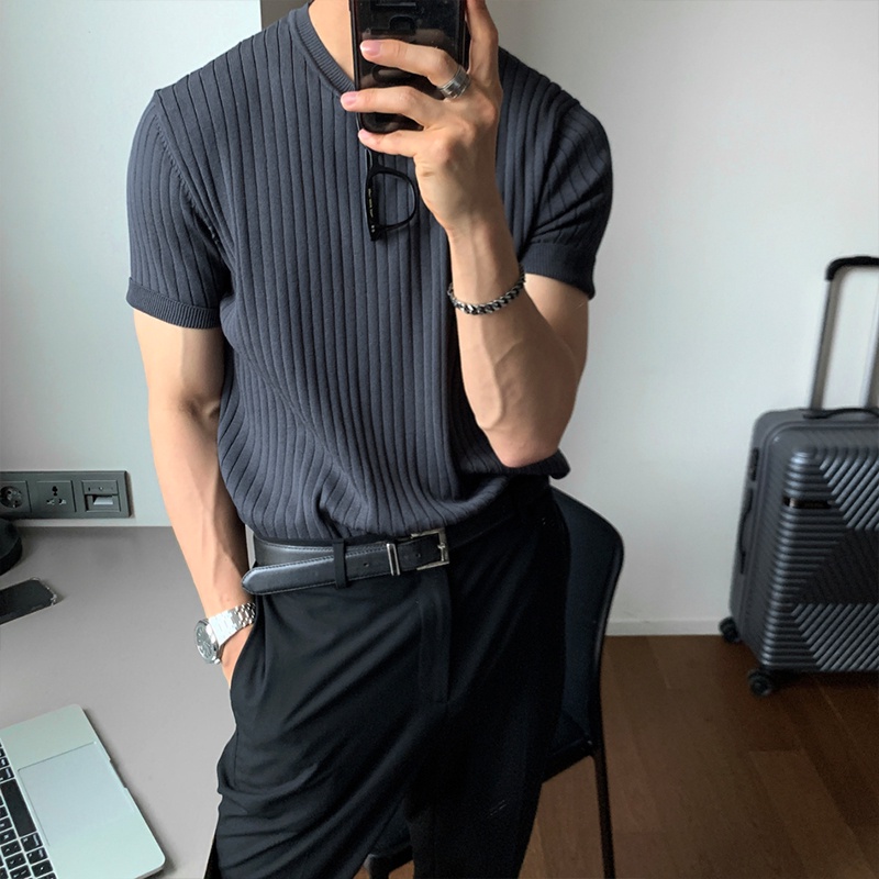Áo Sweater Cổ Tròn Dáng Rộng Màu Sắc Đơn Giản Thời Trang Mùa Hè 2023 Cho Nam