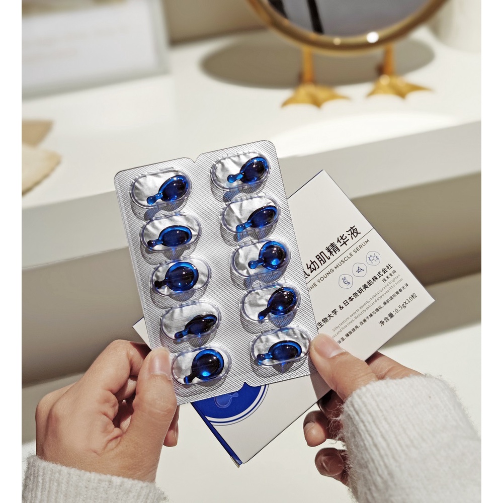 Tiyanshe crepe conocorpin bose sheep placenta polypeptide nad arginine skin essence viên nang màu xanh