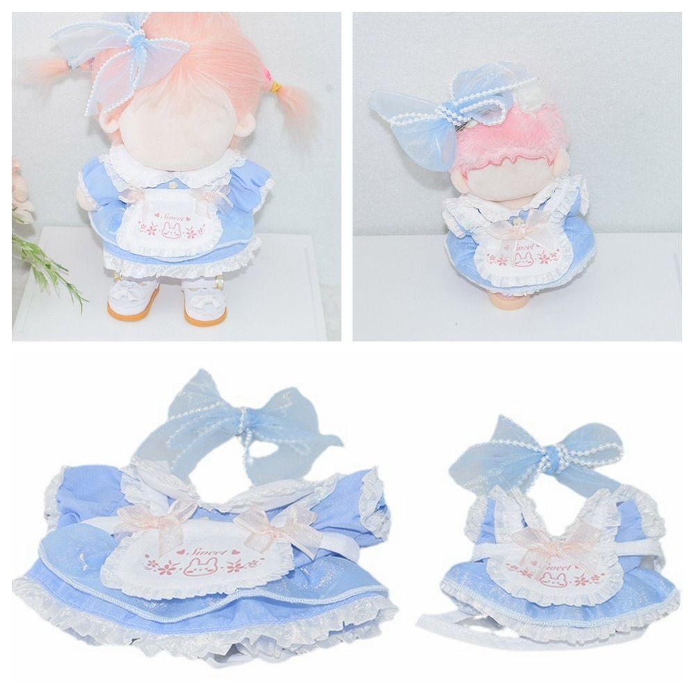 Uumir miniature dress suit, quần áo búp bê 10cm 20cm màu xanh lam, quà tặng phim hoạt hình thỏ trang phục có thể thay thế thay thế trò chơi mặc quần áo mini bowknot headwear búp bê nhồi bông