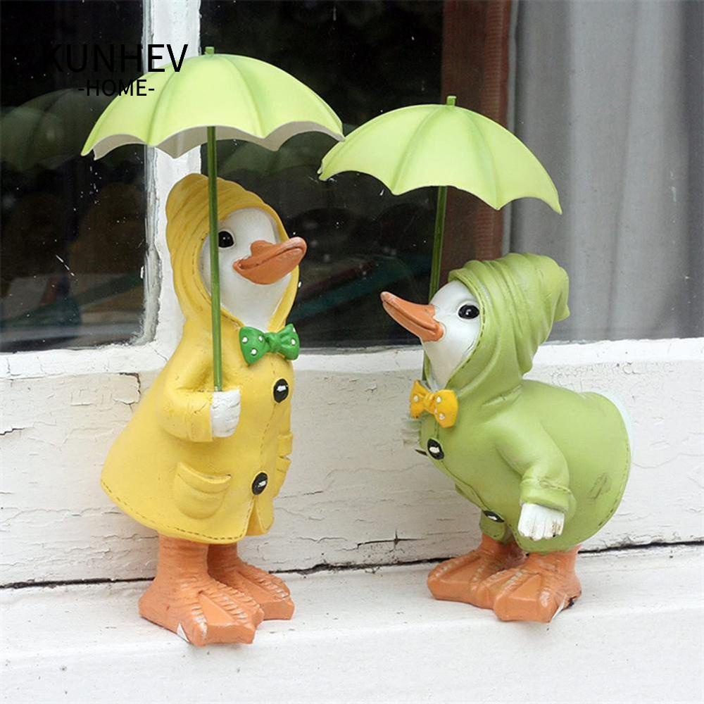 KUNHEV Tượng vịt áo mưa vườn ngoài trời supplie trang trí nội thất tượng vịt