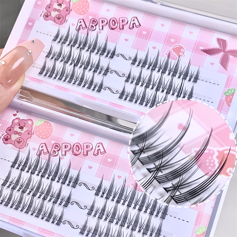 Abpopa three row nature eyelashes soft 3 cặp có thể tái sử dụng không cần cắt xén