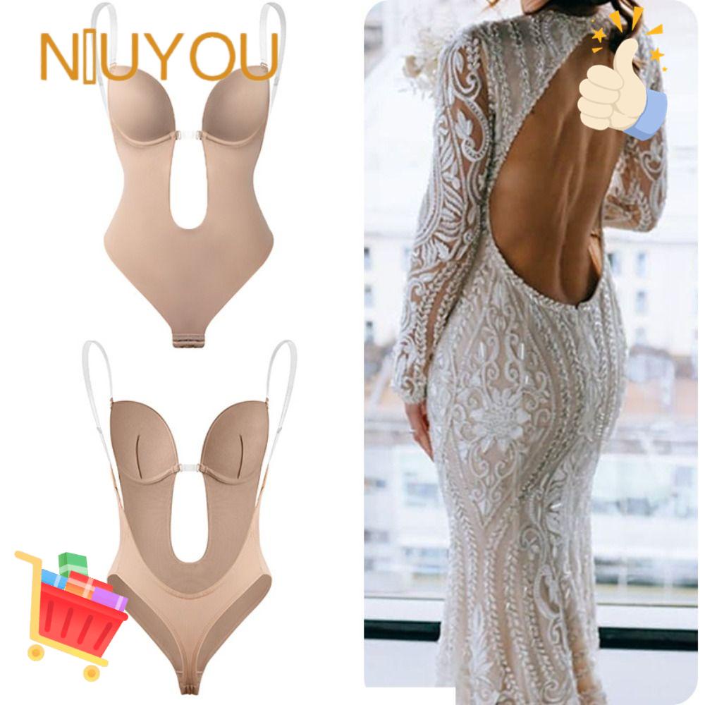 Niuyou u plunge backless underwear plunge bras body shaper thongs backless dress