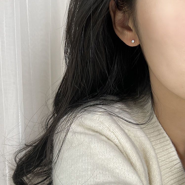 Bông Tai Mạ Bạc 925 Đính Đá Zircon Thời Trang