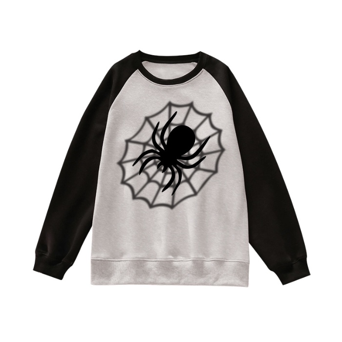 100% cotton 2023 hàn quốc thu đông mới vai in ghép nối dài tay t-shirt nữ hàng đầu