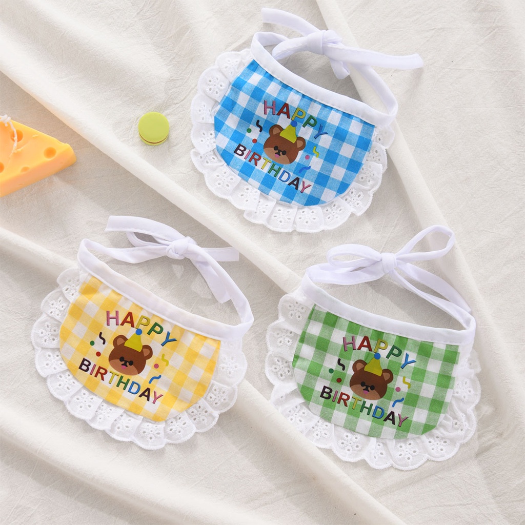 Khăn nước bọt cho thú cưng phụ kiện cho chó mèo sinh nhật mùa hè và mùa thu khăn nước bọt teddy có thể điều chỉnh và đáng yêu cho gấu bông