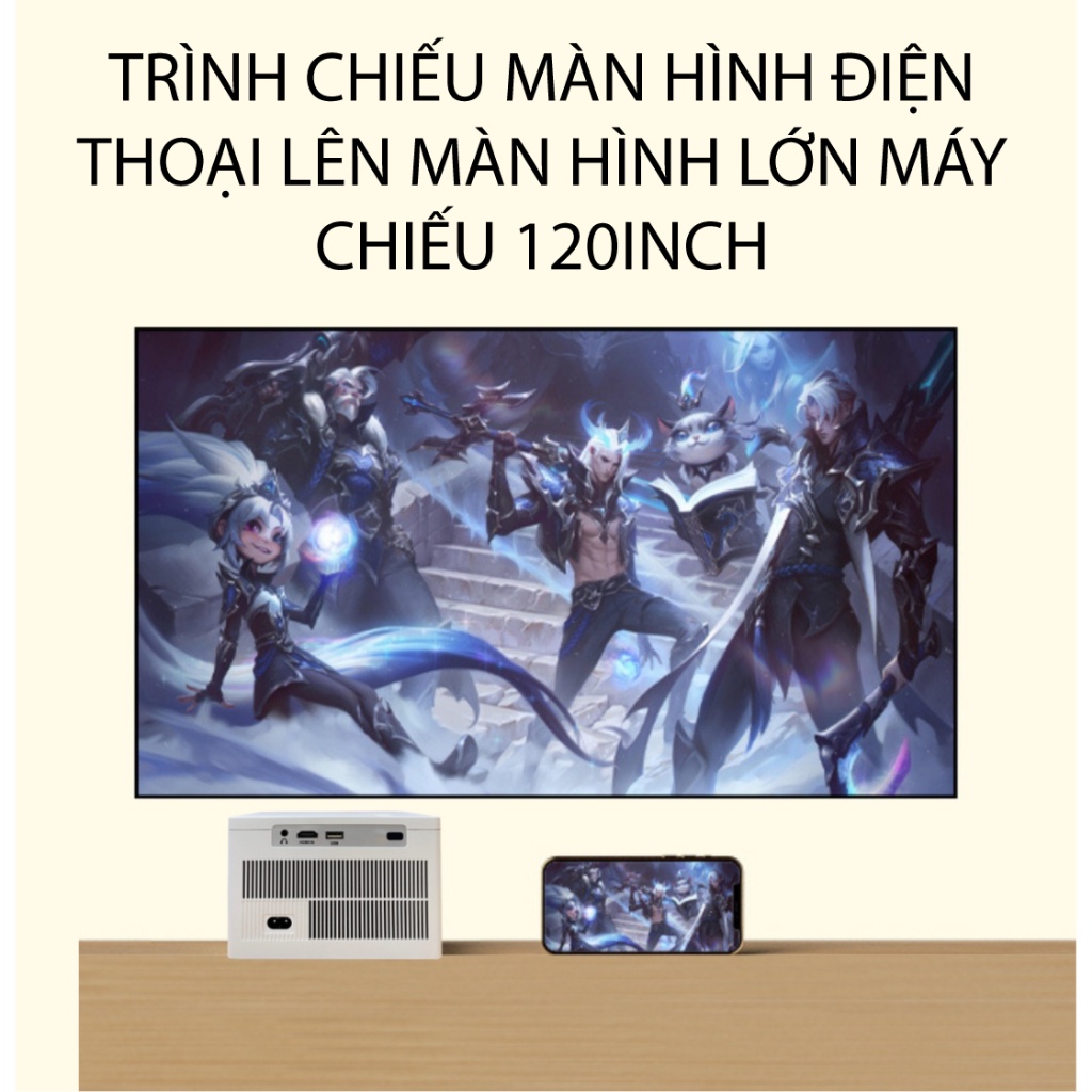 Máy chiếu mini Kaw K650 Plus - Hàng Chính Hãng, Độ Phân Giải 1080P, Âm Thanh Audio Sắc Nét, Bảo hành 1 đổi 1