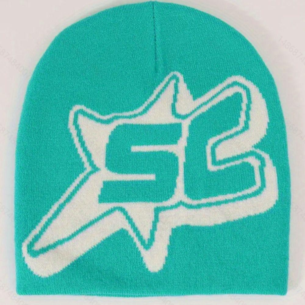 Eonway Mũ hip hop Y2k, mũ dệt kim design sense ins, mũ len dệt kim sành điệu