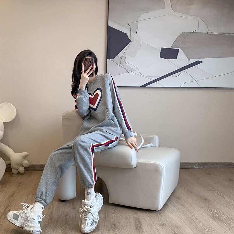 Bộ Đồ Thể Thao Mỏng Màu Xám Phong Cách Thời Trang Thu Đông Châu Âu Dành Cho Nữ