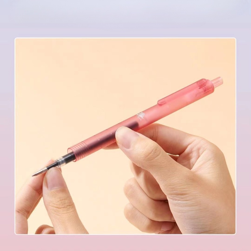 4 cái kaco rocket gel nhựa lnk pen beach sunset quick dry low gravity brush-on push-up 0.5mm black ink pen