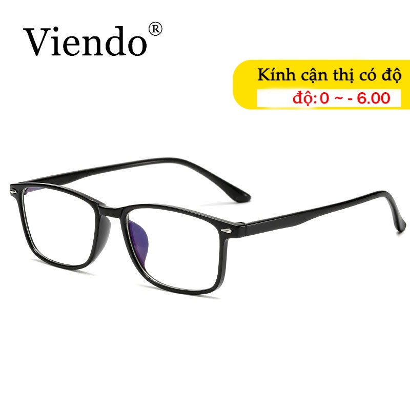 Mắt kính VIENDO gọng vuông bằng nhựa dẻo chống ánh sáng xanh thời trang cho nam nữ