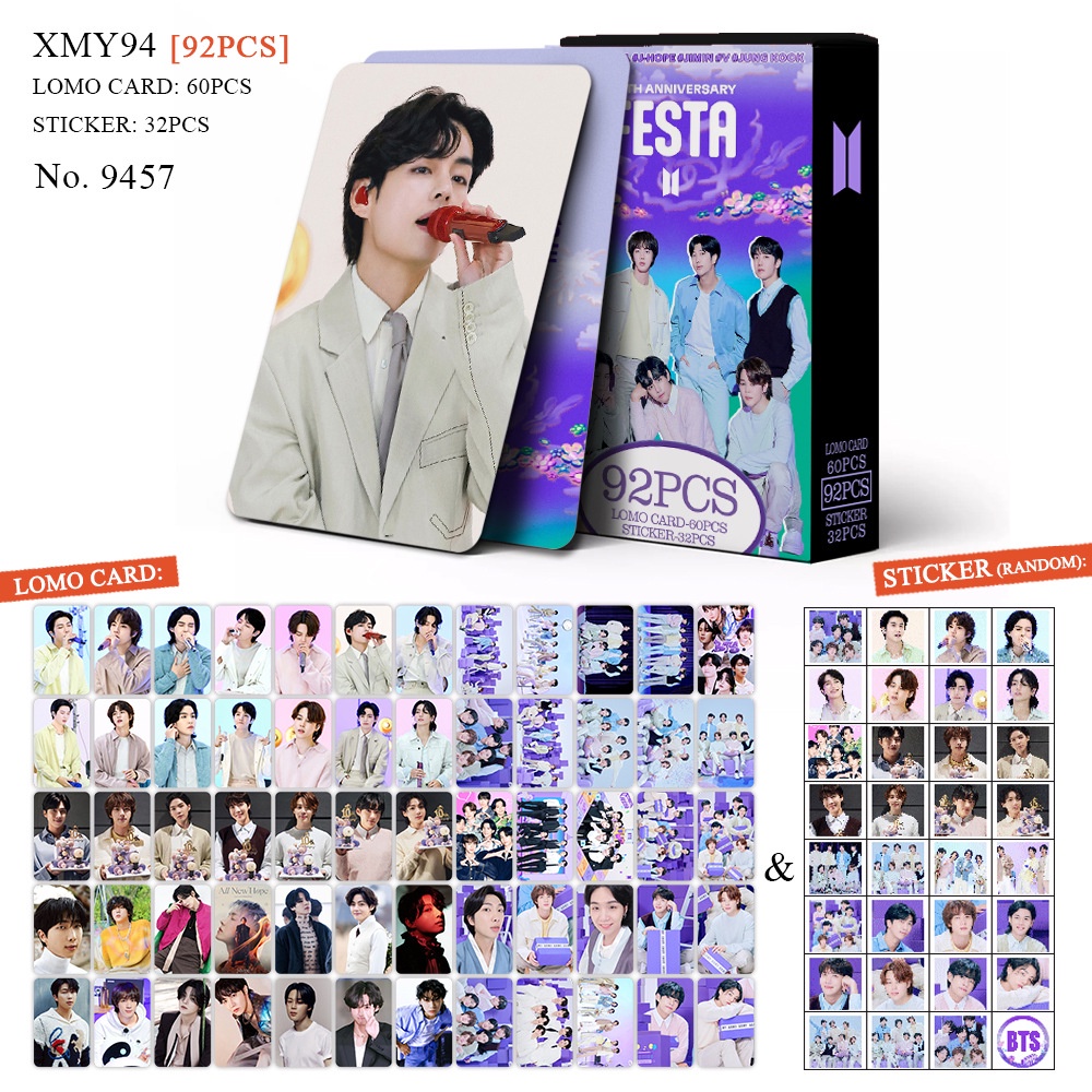 92 cái / hộp bt-s album festa kỷ niệm 10 năm jimin dán mặt photocards lomo thẻ kpop bưu thiếp pasta giá rẻ ht