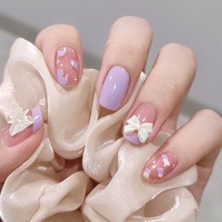 Set 24 móng tay giả 3d đính đá trang trí