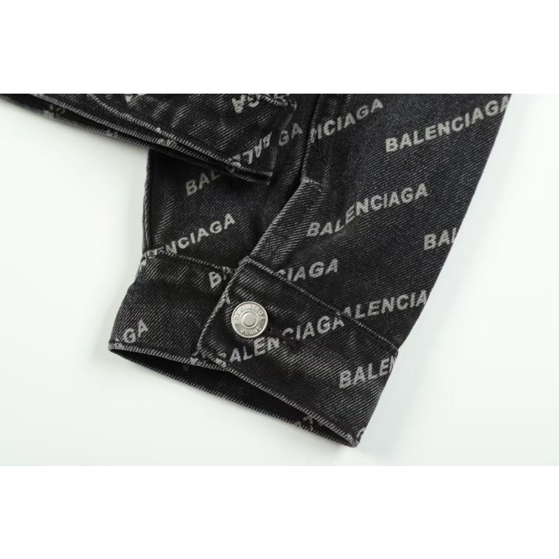 ❤️❤️Sn sàng & sn sàng❤️❤️ Balencia *** denim jacket nam thêu jeans wear ladies long-sleeved couples top